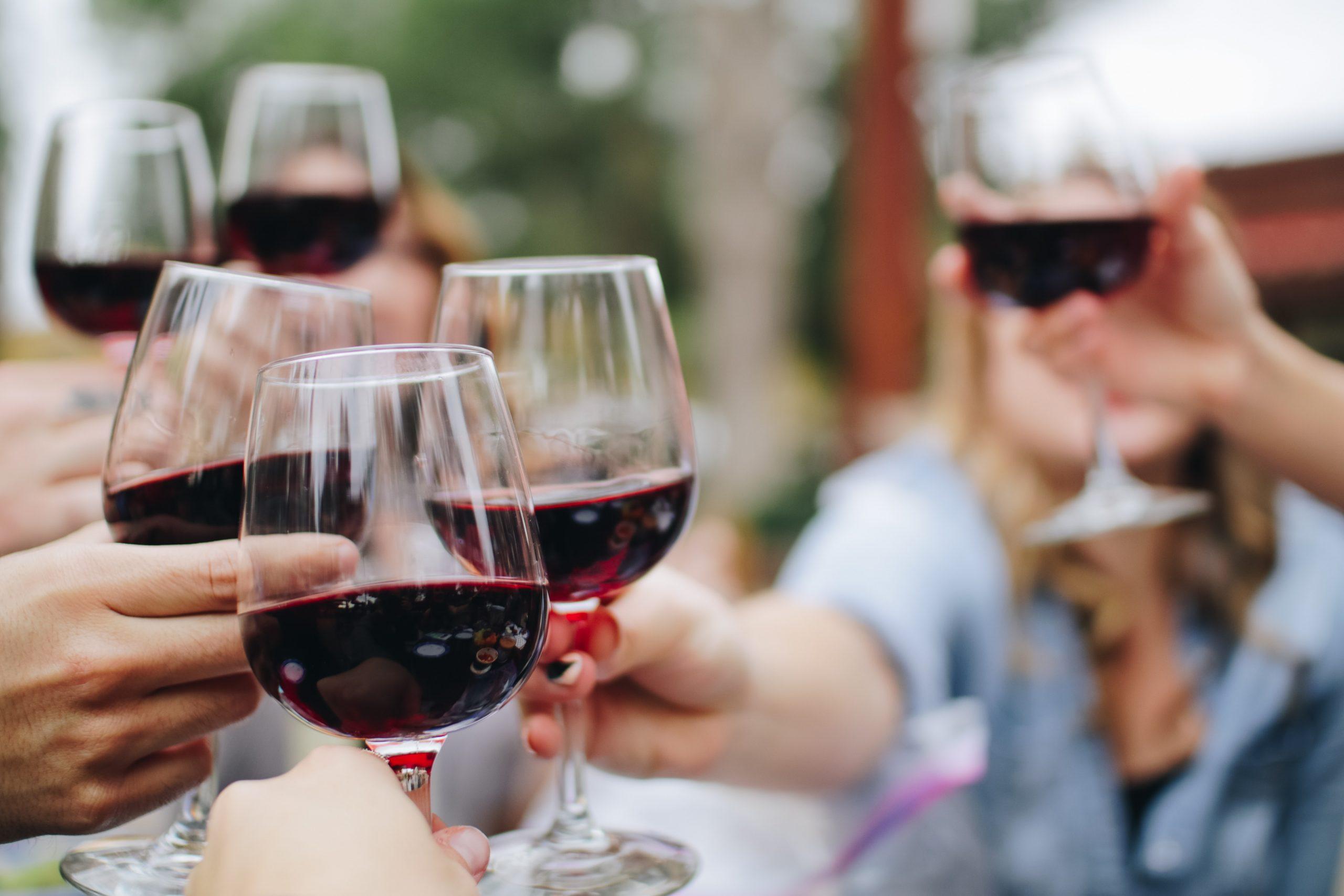 Meeting a group of people to taste wine